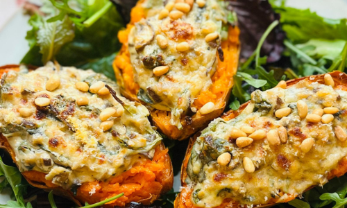 Creamy Loaded Sweet Potatoes